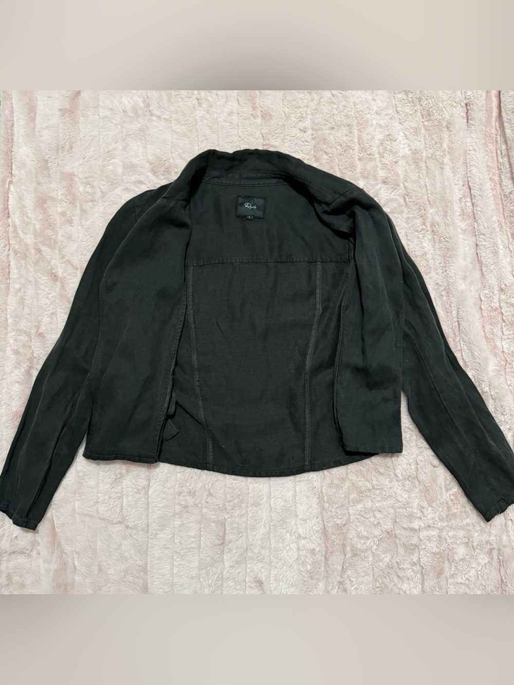 Rails - Black Asymmetrical Zip Streetwear Denim Moto Jacket - Size S - Picture 2 of 5